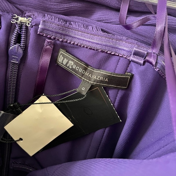 NWT BCBG MaxAzria Exene Silk Blend Strapless Dress 0 - Picture 8 of 16